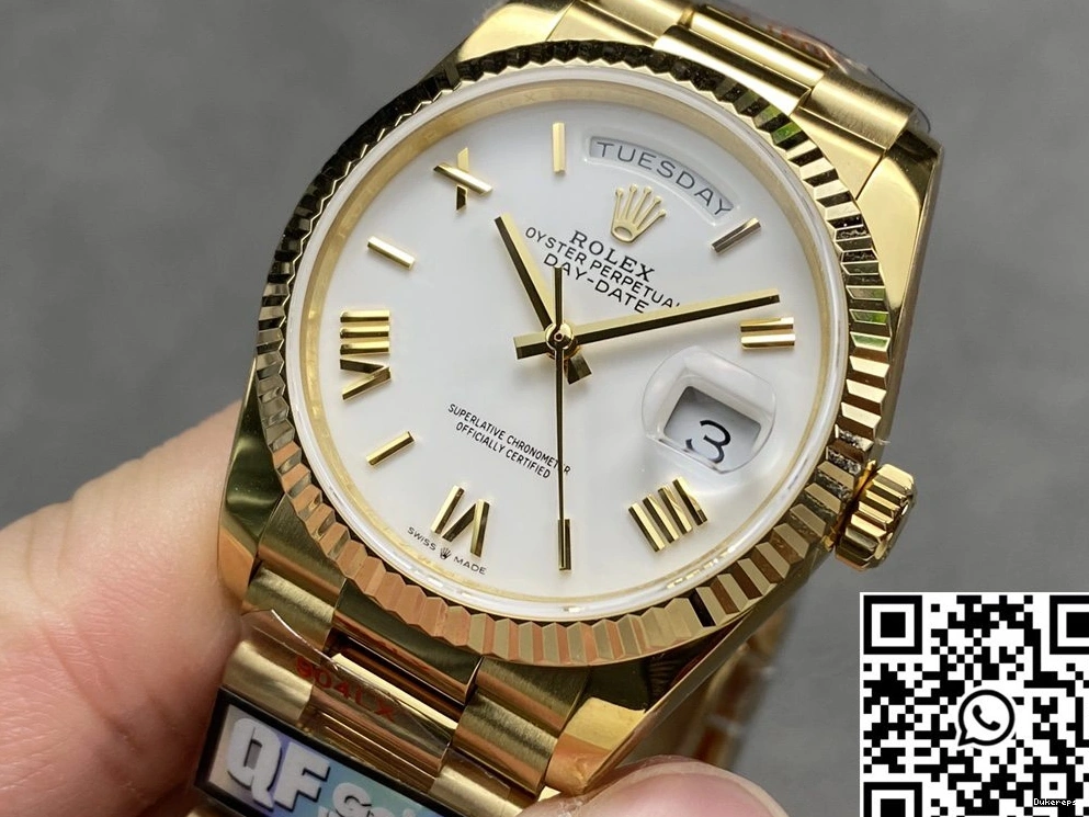 Tungsten White Rolex Factory v5 36mm Date M128238-0113 Gold Day Dial Steel Yellow QF 0501